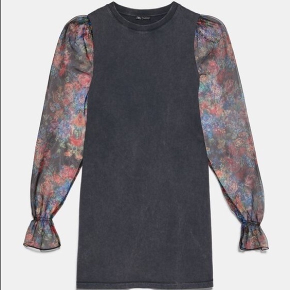 Zara Dresses & Skirts - Zara- Contrasting Organza Dress Size Small